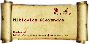 Miklovics Alexandra névjegykártya